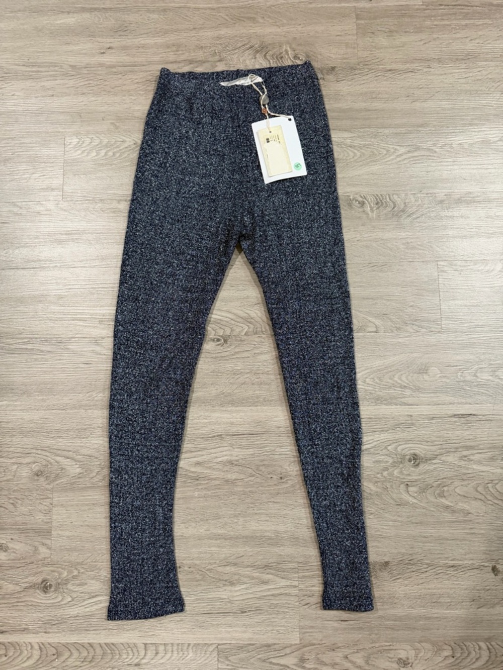 Golden Goose Blue Metallic Glitter Leggings Knit